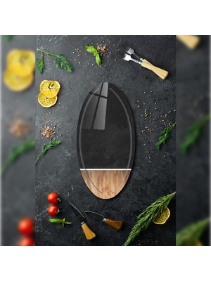 Decorita Cam Pide - Peynir - Sunum Tabağı | Noxwood | 35CM x 17,5cm