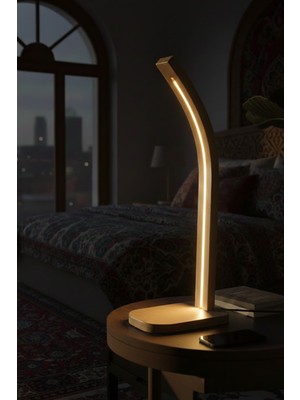 Allians Doğal Ahşap Dokunmatik Lambader ile Şık ve Modern Okuma Işığı