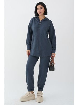 inStyle Fermuarlı Paçası Lastik Antrasit Ikili Takım
