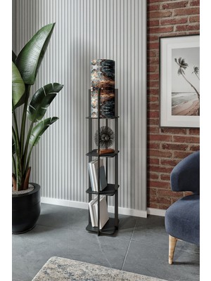 Allians Modern Siyah Raflı Lambader ile Şık ve Aydınlık Ortamlar