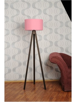 Allians Şık 3 Ayaklı Tripod Lambader Abajur Kılıfı, Pembe Kumaş Tasarımı
