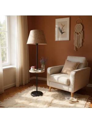 Allians Modern Siyah Ayaklı Konik Şapkalı Lambader, Şık ve Fonksiyonel Aydınlatma