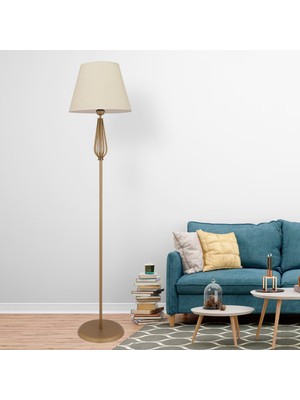 Allians Modern Eskitme Beyaz Şapkalı Ayaklı Metal Abajur, Şık ve Şık Tasarım