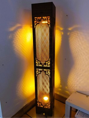 Allians Ahşap Gece Aydınlatması LED Işıklı Lambader 100CM Dekorasyon