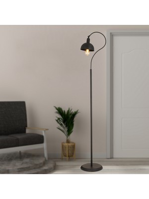 Allians Şık Siyah Angora Metal Lambader, Modern ve Retro Dekorasyon Parçası