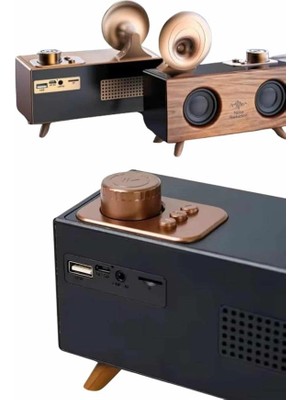 DS LLC Ieg ™ Bluetooth Nostalji Speaker Radyo Gramofon Ahşap Renk Vintage DSLLCRS-IEGK34