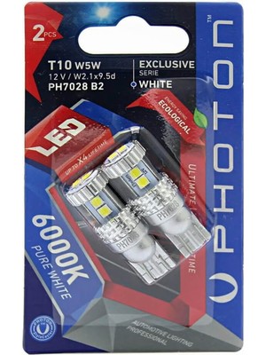 Allians T10 W5W LED Ampul 2'li Set, Beyaz, Geri Vites, Tavan, Park, Plaka