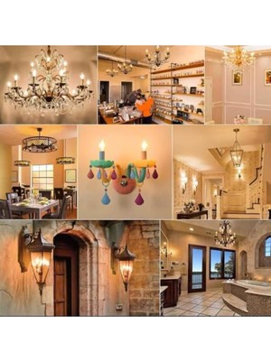 Allians E14 LED Filament Mum Ampul, 2700K Sarı Işık, 470 Lümen, Şeffaf Cam