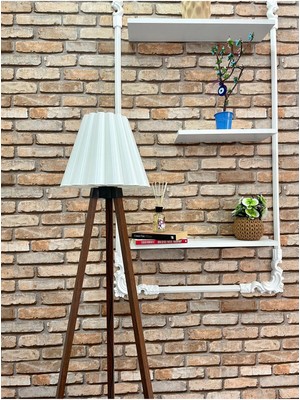 Allians Ahşap 3 Ayaklı Pileli Tripot Lambader, Şık ve Modern Tasarım