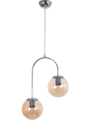 Allians Modern Gri Sarkıt Avize, Bal Cam Detaylı, Salon, Mutfak ve Yatak Odası Için