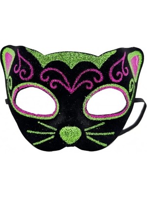 Ne Verelim Size Buğz Siyah Kadife Işlemeli Kedi Maskesi