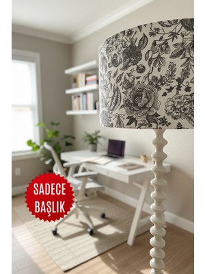 Allians Vintage Çiçekli Toile De Jouy Lambader Başlığı, Şık ve Zarif Tasarım