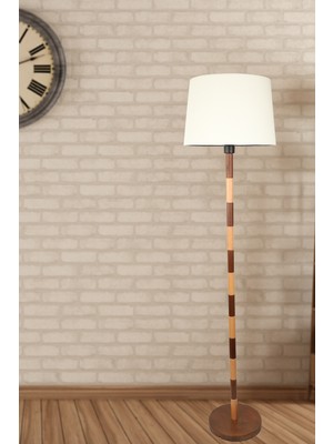 Allians Şık Krem Ahşap Lambader No:04, Modern ve Zarif Tasarım