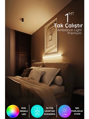 Allians Çok Renkli LED Lambader, 1 Metre, Her Alana Uygun, Modlu ve Yapışkanlı