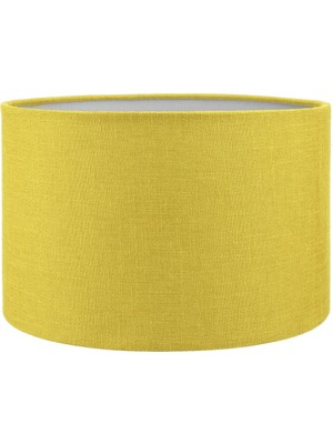 Allians Sarı Lambader Başlığı, Kumaş Silindir, Çap 30 Cm, Modern ve Şık Tasarım