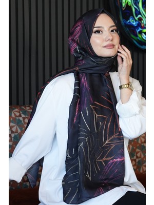 Afvente Çizgili Desen Pembe Soft Pamuk Şal