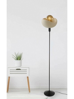 Allians Şık Metal Ayaklı Beton Lambader Bohem E27 Siyah Modern Tarz