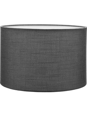 Allians Antrasit Lambader Başlığı, Kumaş, Silindir, Çap 30 Cm, Modern Tasarım