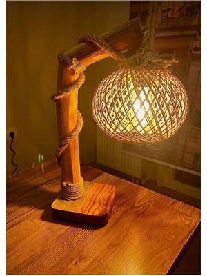 Allians Şık ve Doğal Ahşap Lambader, Sıcak Atmosferler Yaratır, Şık Aydınlatma