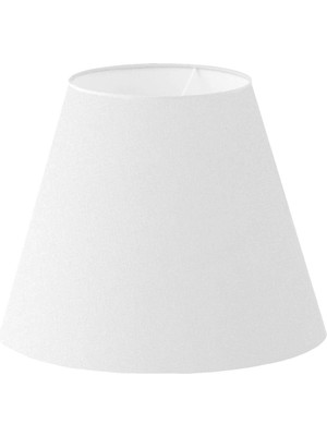 Allians Beyaz Konik Lambader Başlığı, 35 Cm, Kumaş, Modern ve Şık Tasarım
