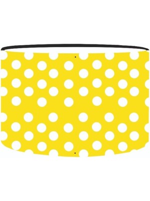 Allians Sarı Yedek Lambader Başlığı, Beyaz Puantiyeli Kumaş, Şık ve Pratik Tasarım