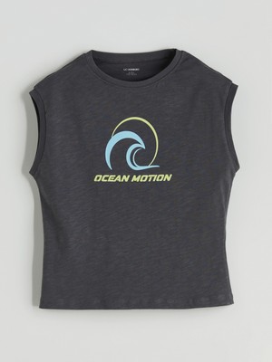 Lc Waikiki Yeni Sezon Bisiklet Yaka Baskılı Erkek Çocuk Atlet