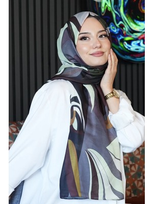 Afvente Geometrik Desen Bordo Soft Pamuk Şal