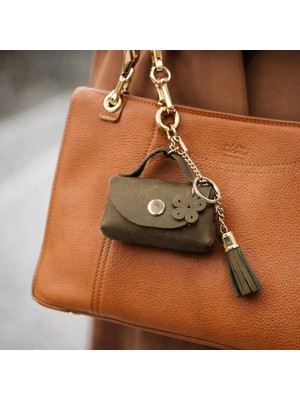 İpekbazaar Hakiki Deri Mini Aksesuar Çanta – Çanta Yanı Takılabilir Anahtarlık & Çanta Süsü