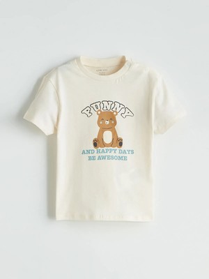 Lc Waikiki Yeni Sezon Sevimli Ayı Baskılı Erkek Bebek Tişört