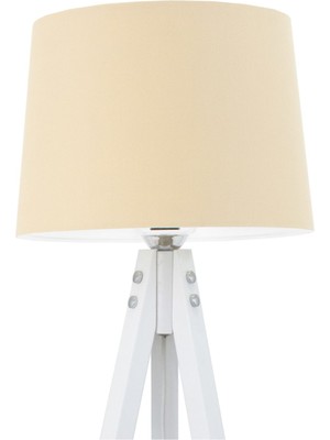 Allians Rustik Ahşap 3 Ayak Tripod Lambader, Açık Kahverengi, Konik Şapka Tasarımı