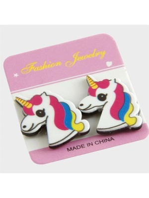 SiHako Unicorn Mıknatıslı Plastik Çocuk Küpesi