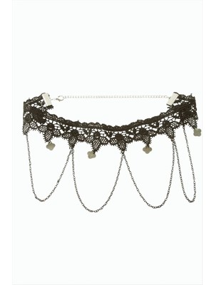 SiHako Çiçek Zincir Sallantılı Dantel Kolye