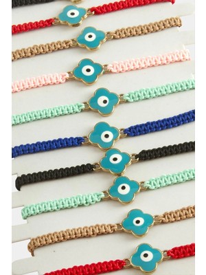 SiHako Çiçek Nazar Makrome Örgülü Bileklik