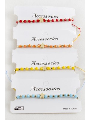 SiHako Yıldız Kristal Makrome Ip Bileklik