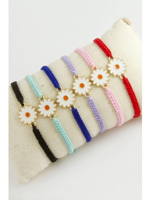 SiHako Papatya Makrome Örgülü Bileklik