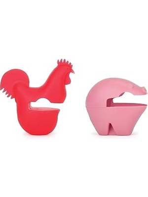 SHC4200 Fox Run Silikon Tencere Klips Kaşıklık, 5 Cm, Kırmızı/pembe