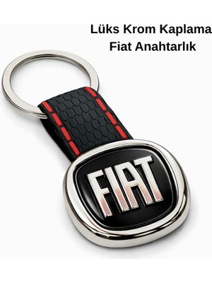 SAVEK Premium Fiat Anahtarlık Krom Kaplama Oto Anahtarlık Metal Gövde Şık Tasarım Fiat Araba Anahtarlık