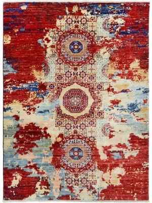 Kilim Co. Modern Afgan Memlük El Dokuma Halısı 148X195 cm (2.89 M²)