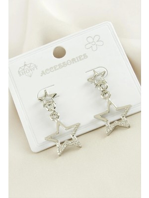 SiHako Yıldız Taşlı Metal Küpe