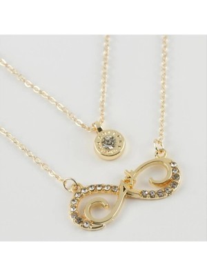 SiHako Aşk Yazılı Sonsuzluk Figürlü Yeni Sezon Ikili Kolye