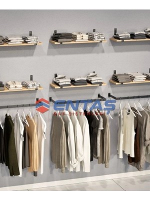 Md Vitrin Dekorsayon 250*H:220,GIYINME Odası Rafı,askılık Sistemi, Mağaza Raf Sistemi,butik Raf Sistemi