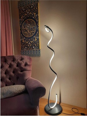 Allians Modern 140 cm Snake Lambader, Antrasit Gövde, 3 Renkli LED ile Şık Aydınlatma