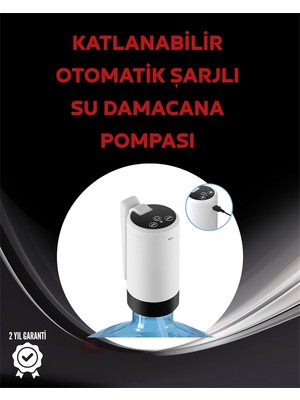 Zero Land Hnrlishp Damacana Üstü Akıllı Su Pompası | 3 Damacana Kullanım | 4W Güç | Micro USB Şarjlı | Katlanabilir & Taşınabilir
