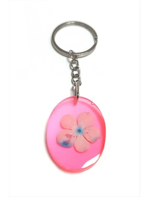 SiHako Kartopu Çiçeği Oval Epoksi Anahtarlık