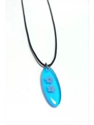 SiHako Unutma Çiçeği Oval Epoksi Kolye