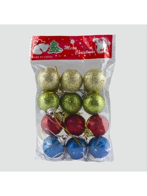 SiHako 12'li Simli Minik Cici Top Yılbaşı Ağaç Süsü