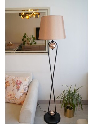Allians Modern Siyah Gold Ayaklı Metal Abajur, Şık ve Şık Tasarım