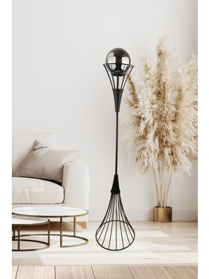 Allians Modern Siyah Lambader, Füme Cam Detaylı, Şık ve Şık Aydınlatma Parçası