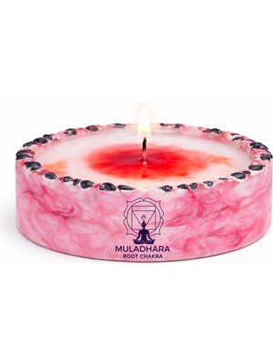Dad & Children Muladhara Kök Çakra Mumu - Doğal Taşlı El Yapımı Premium Mum
