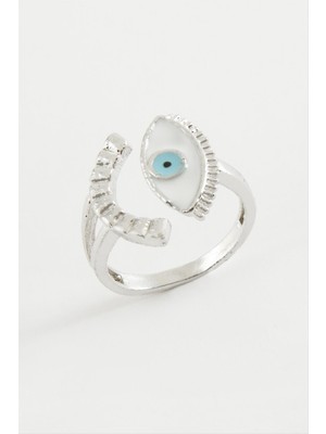 SiHako Göz Mineli Metal Yüzük